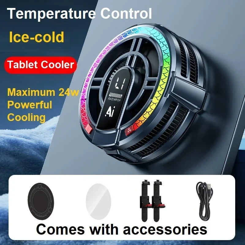 Enfriador TH06 24W Semiconductor para Tablet - Gran Área - Enfriamiento Potente - Magnético RGB - Para Tablet/Teléfonos Gaming - Con Luces LED