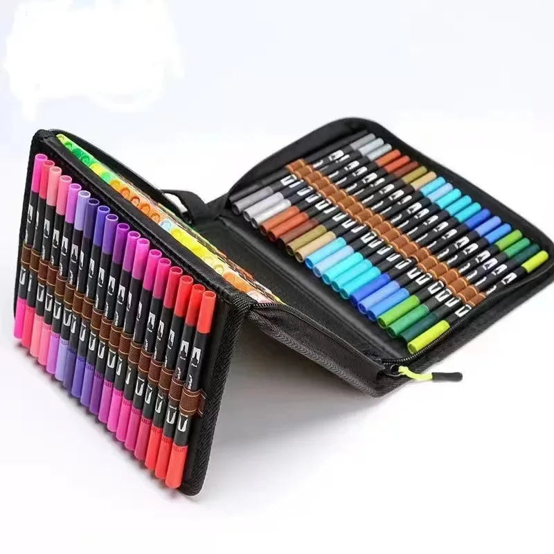 Set de marcadores acuarela – 12 a 120 colores, doble punta y fineliner