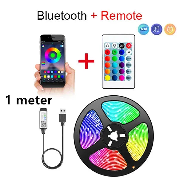 Tira LED Bluetooth SMD 5050 – control remoto APP, flexible y para decoración