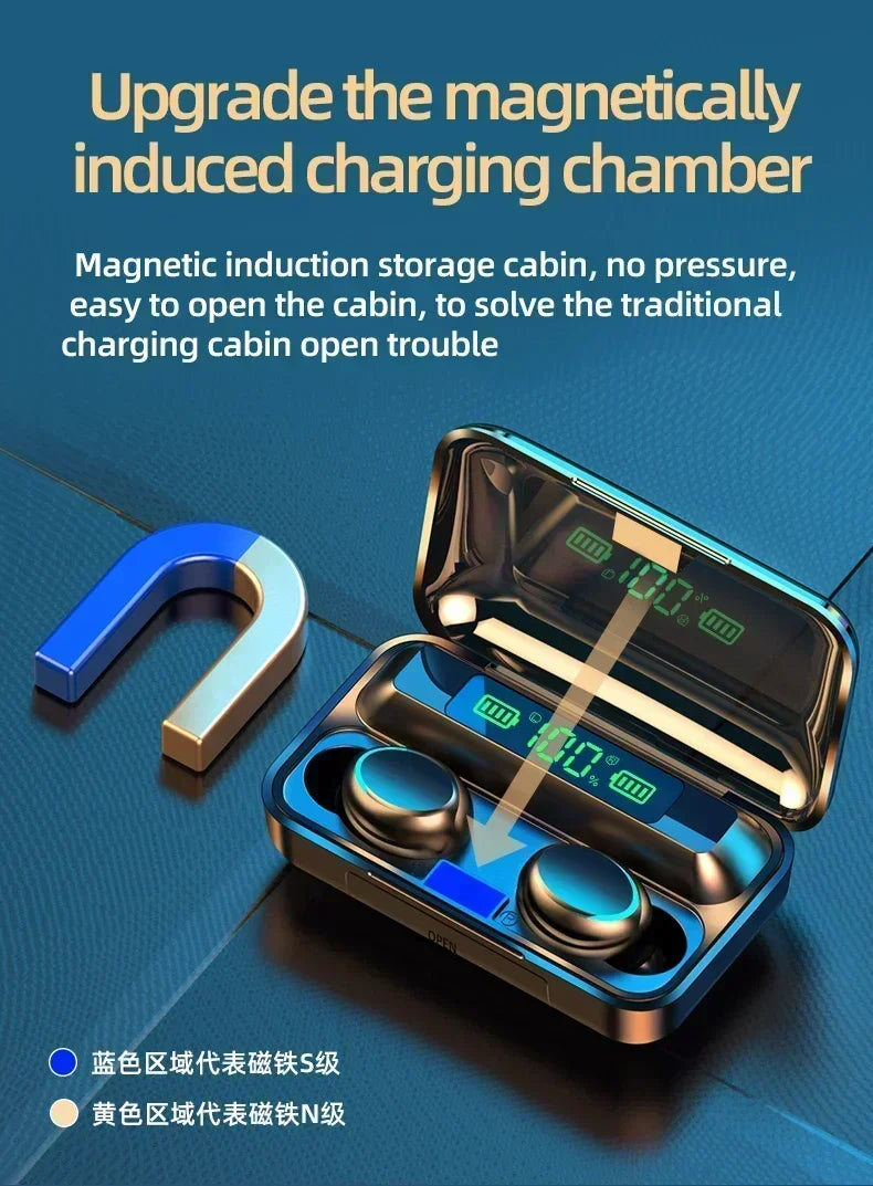Auriculares inalámbricos TWS F9-5 – Bluetooth 5.3, stereo HiFi y resistentes al agua