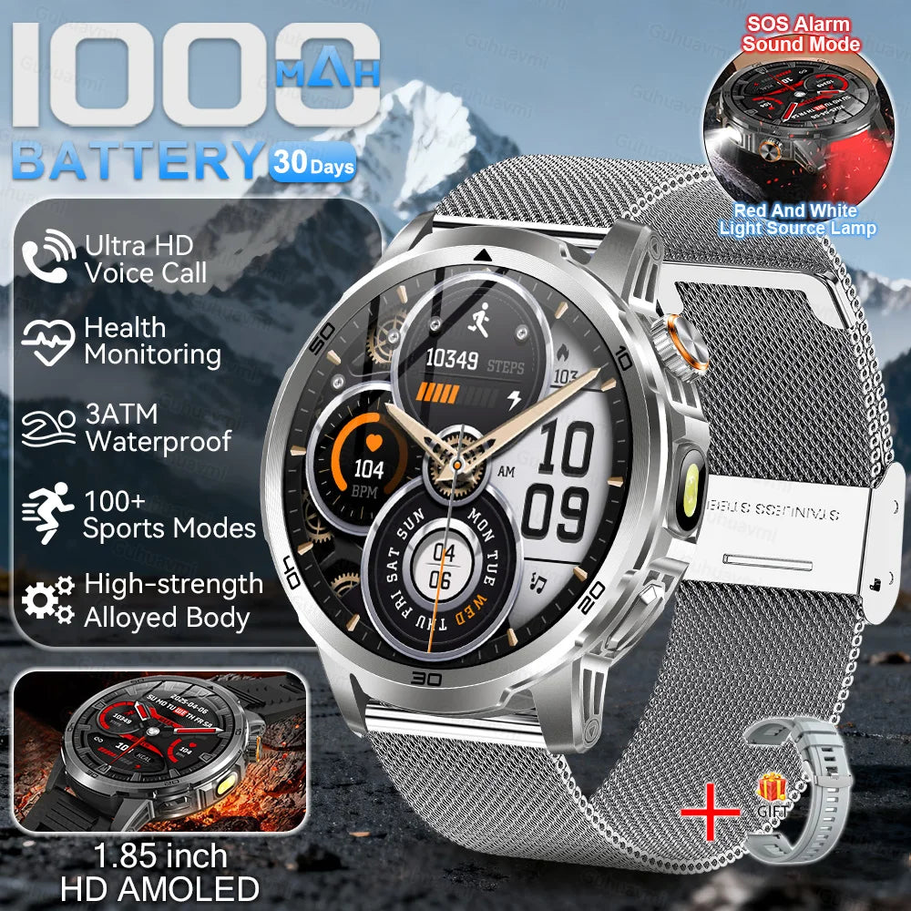 Smartwatch militar T-Rex 3 – pantalla AMOLED 466x466, batería 1000mAh y linterna