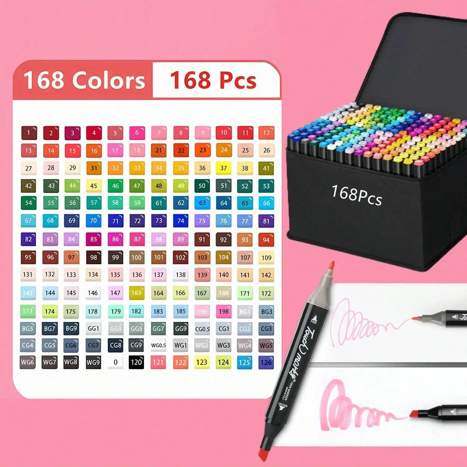 Marcadores alcohol felt – set dual tip permanente para artistas y estudiantes