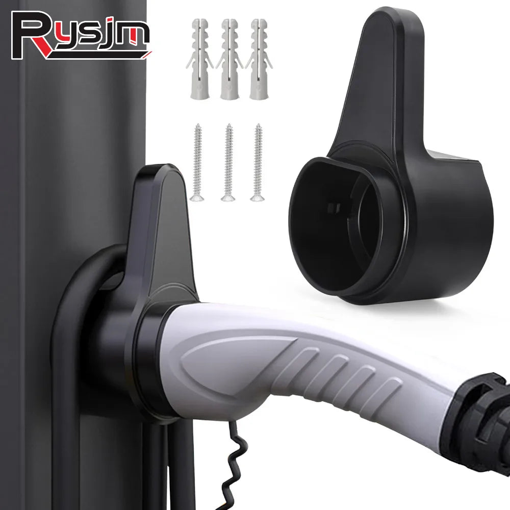 Soporte de pared para cargador EV Type 2 – organizador robusto para cable de carga eléctrica
