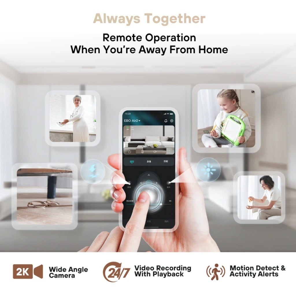 Robot Enabot EBO AIR2 Inteligente con IA - Cámara Inalámbrica - Monitoreo Remoto - Compañero de Mascotas - Control en Tiempo Real - Regalo Personalizado