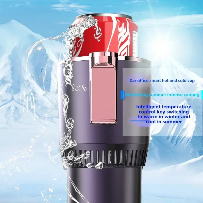 Portavasos Inteligente para Auto 2 en 1 - Enfriamiento y Calentamiento - Refrigeración Rápida - Frío y Caliente - Mini Pantalla Táctil - Para Bebidas, Tazas y Latas