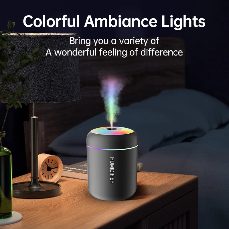 Mini humidificador USB 180ml – difusor de aroma eléctrico para auto y hogar