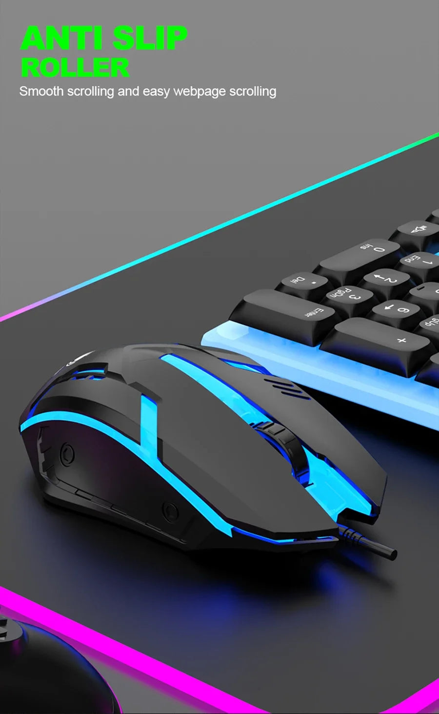 Combo gaming GTX350 – teclado y mouse USB con retroiluminación LED