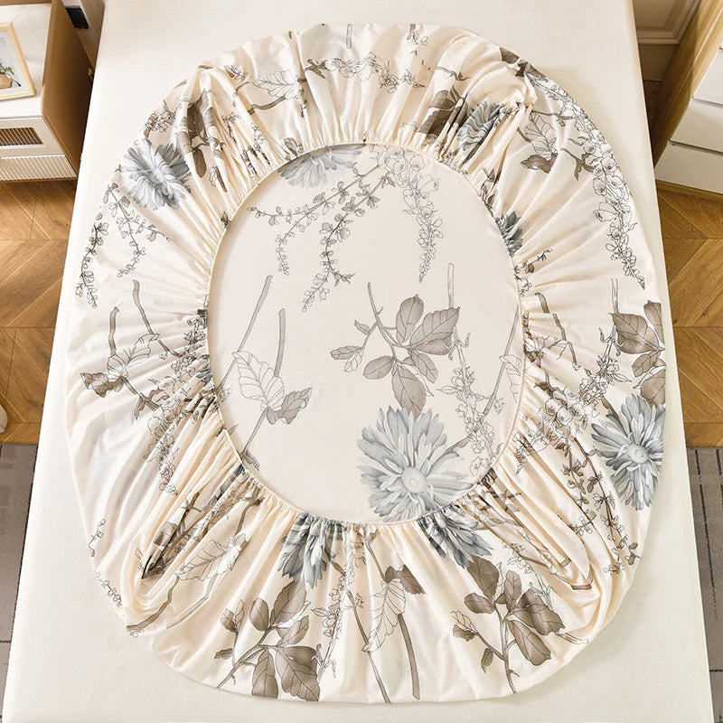 Sábana ajustable estampada – suave, elástica y estilo simple para colchón