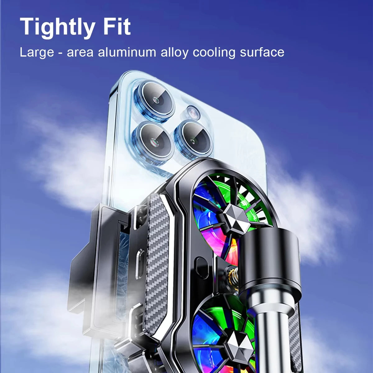 Enfriador para Teléfono Móvil - Silencioso Semiconductor - Doble Ventilador - Enfriamiento Rápido - Para Streaming en Vivo, Gaming Móvil y E-Sports