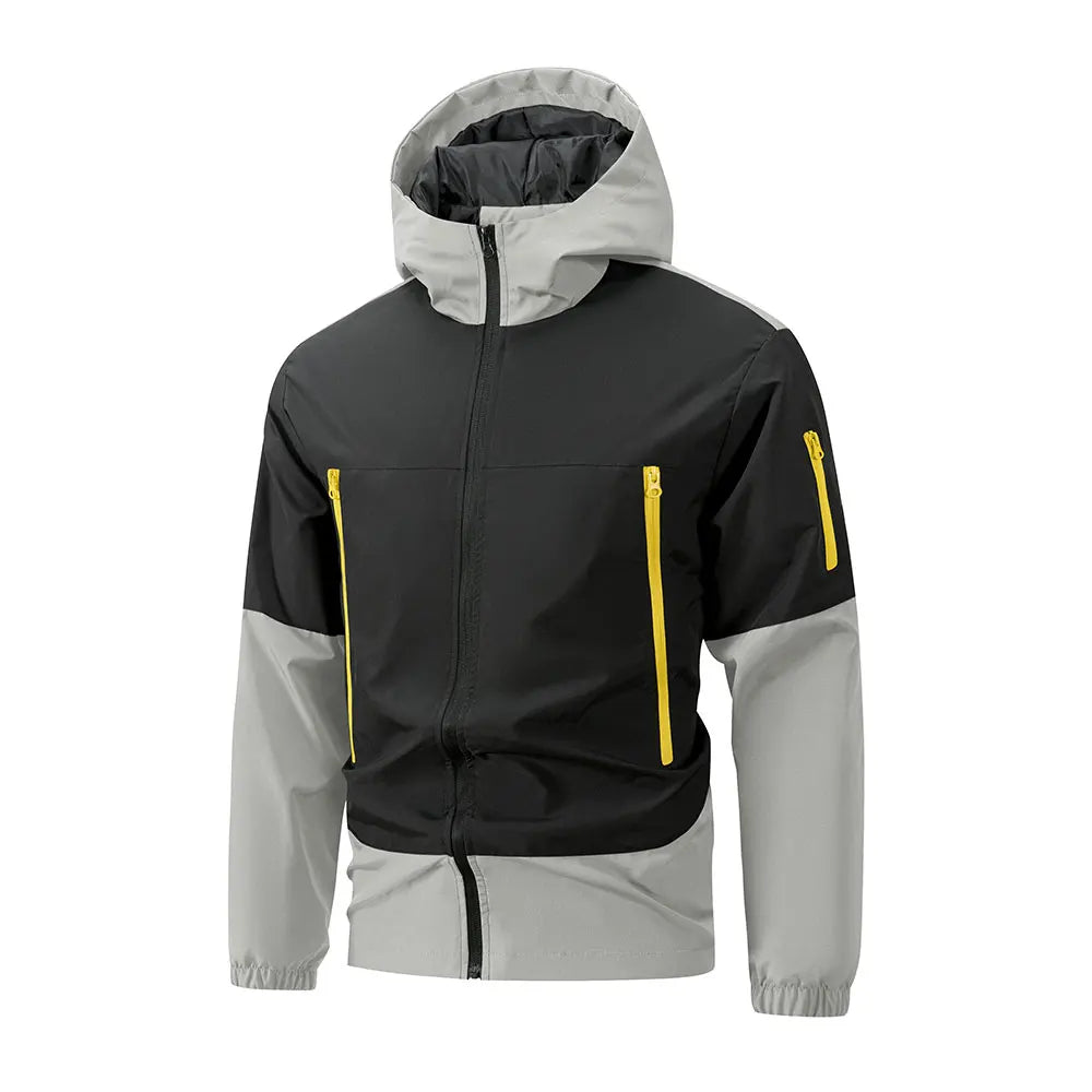 Chaqueta con cuello alto – cortaviento y cálida con múltiples bolsillos para otoño y deporte