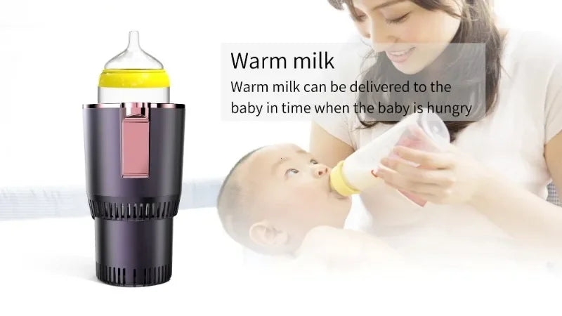 Portavasos Inteligente para Auto 2 en 1 - Enfriamiento y Calentamiento - Refrigeración Rápida - Frío y Caliente - Mini Pantalla Táctil - Para Bebidas, Tazas y Latas