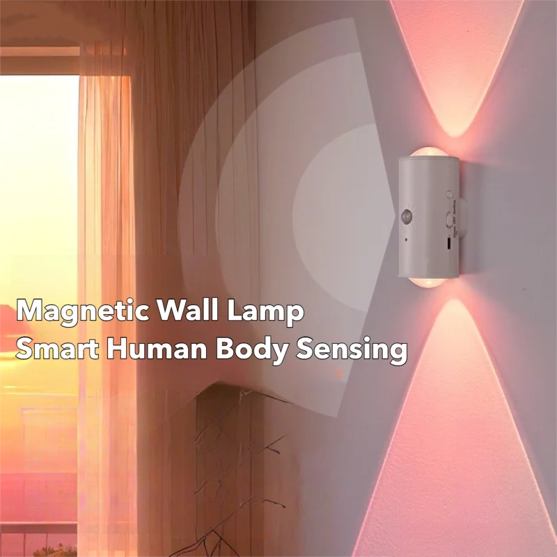 Lámpara de Pared LED con Sensor Inteligente - Iluminación Ambiental RGB - Recargable Magnética