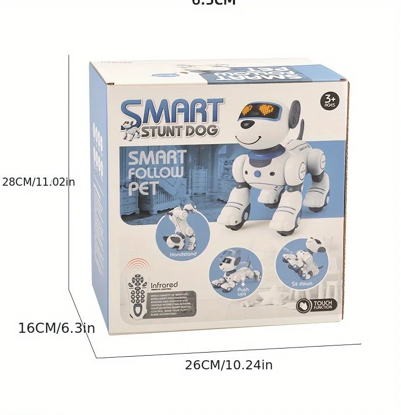 Perro Robot Inteligente con Control Remoto - Canta, Baila y Sigue - Acrobacias Smart - Música Interactiva - Cachorro Programable - Regalo para Niños
