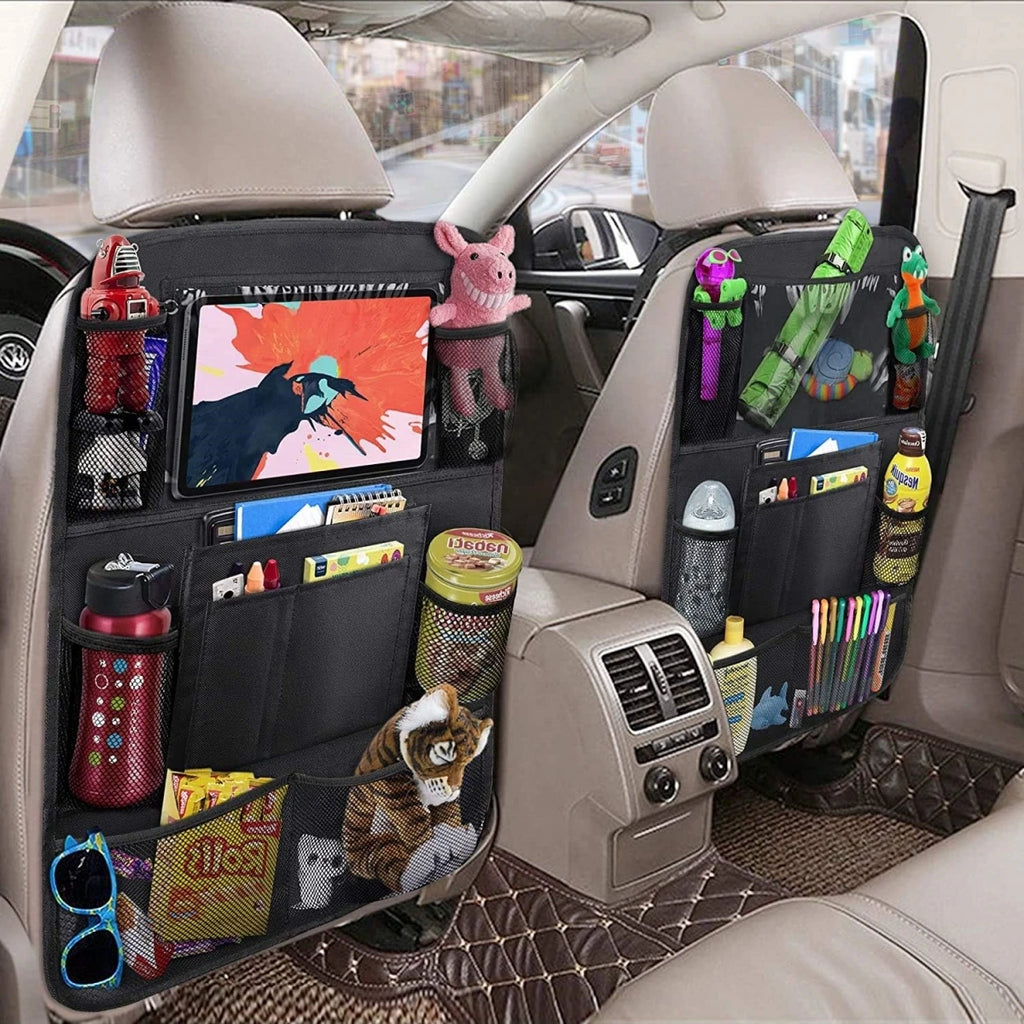Organizador trasero para asiento de auto – 10 bolsillos y porta tablet