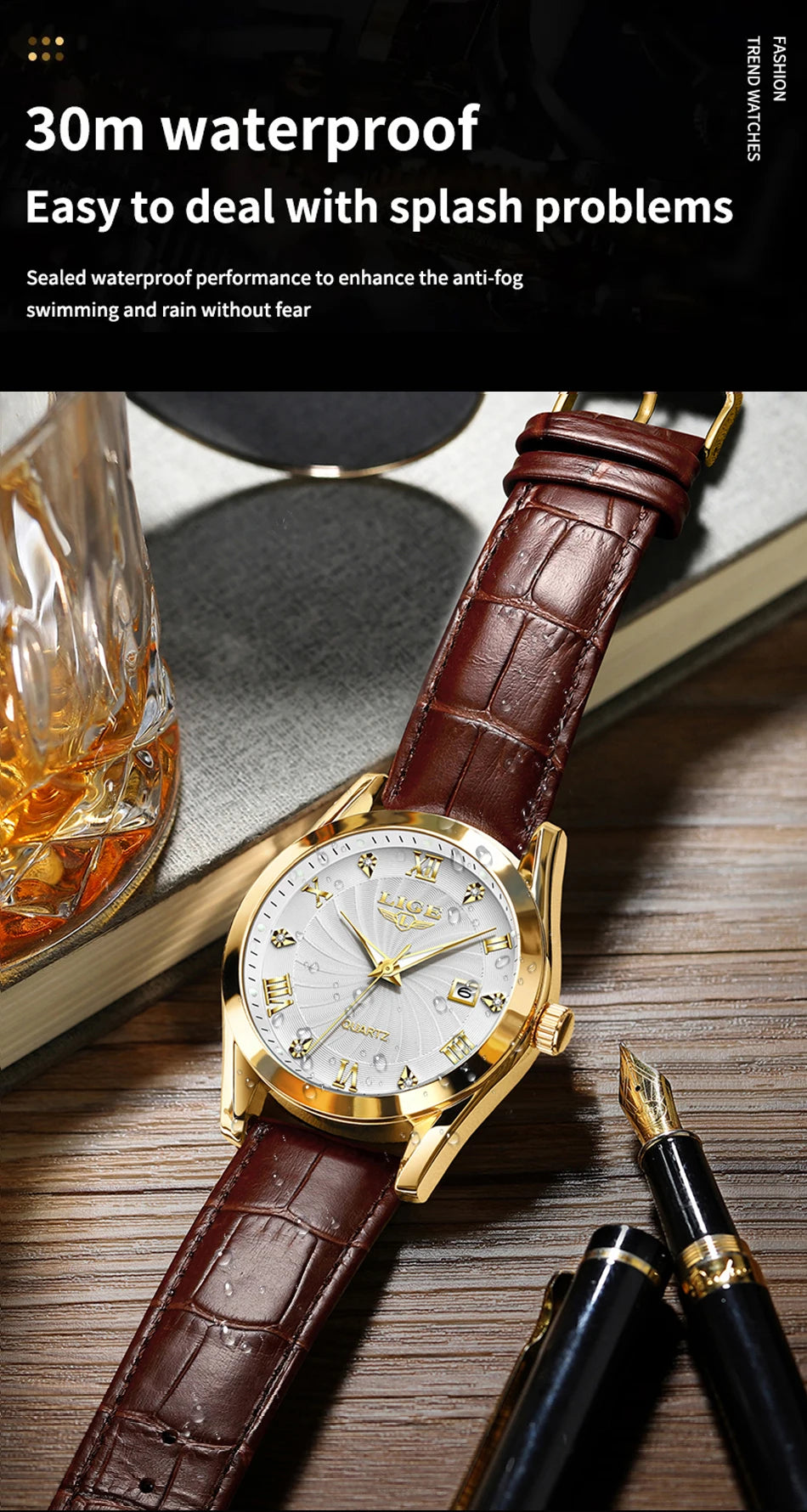 Reloj mujer LIGE – elegante, deportivo y resistente al agua