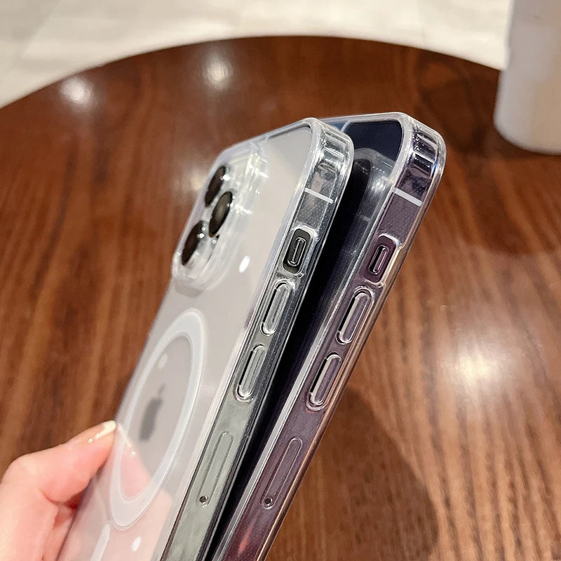 Funda transparente magnética con carga inalámbrica MagSafe – compatible con iPhone 11 a 17