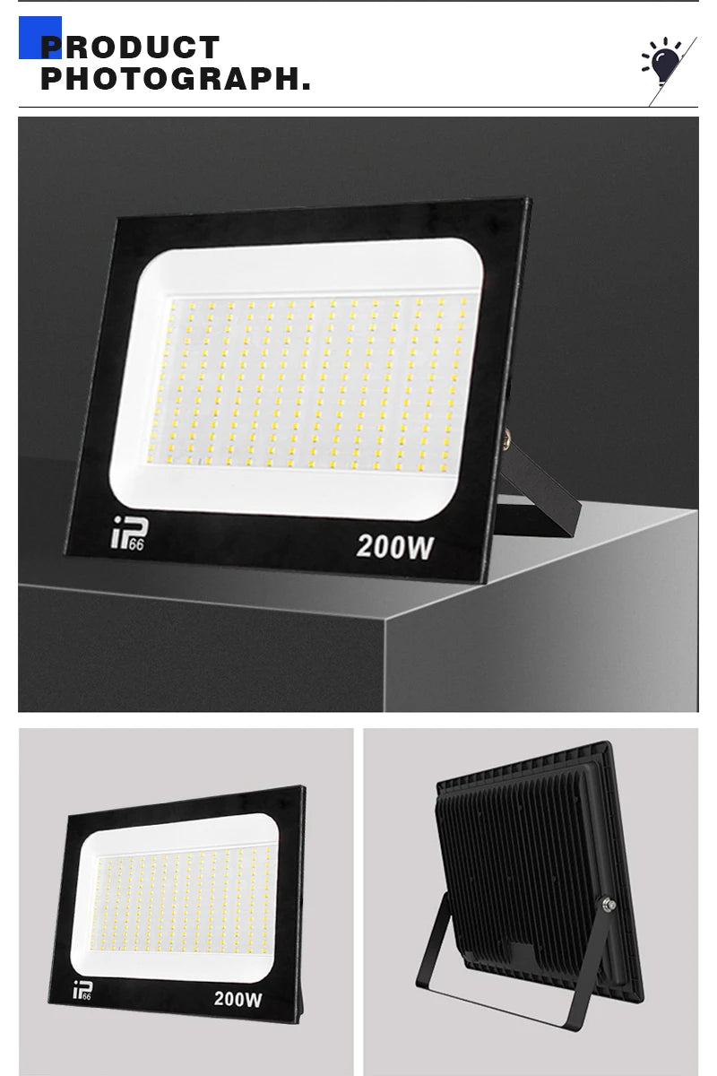 Reflector LED exterior IP66 – múltiples potencias para jardín y entrada