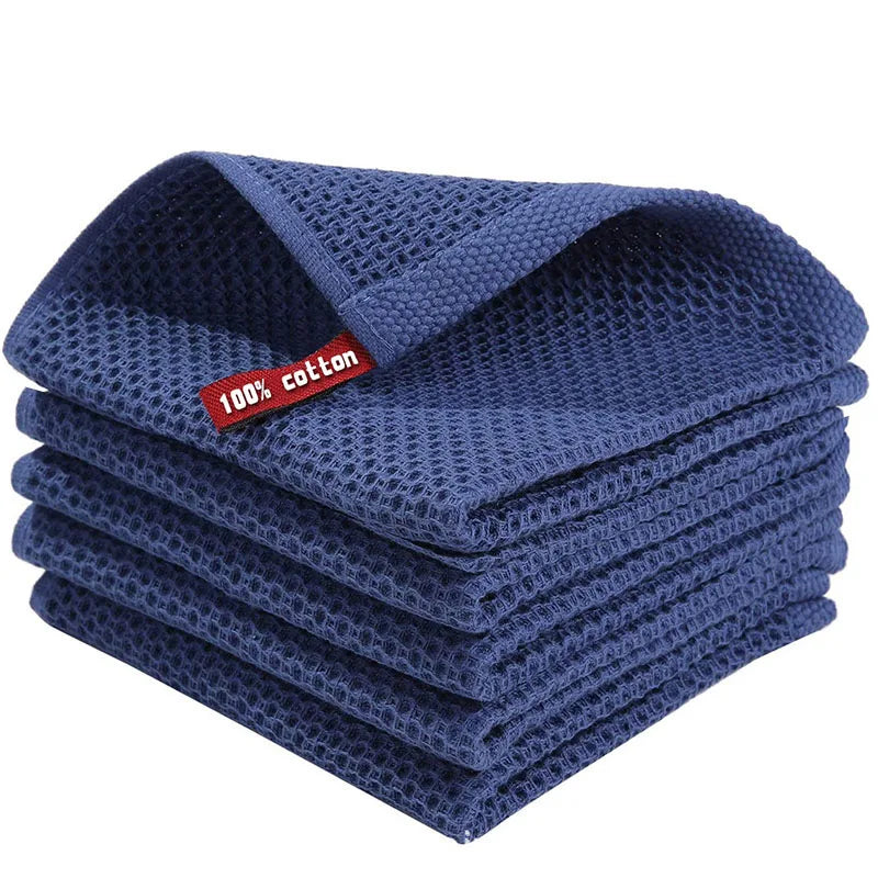 Paño de cocina de algodón – absorbente, suave, transpirable, multiuso para limpieza del hogar