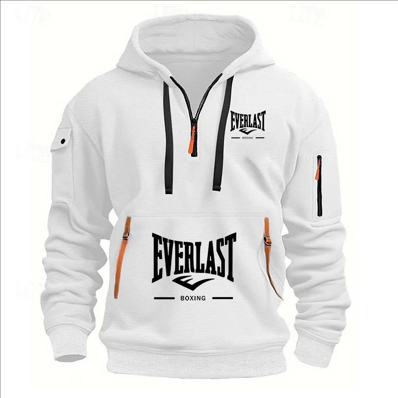 Hoodie casual con diseño multi-zipper – estampado y corte suelto para otoño/invierno
