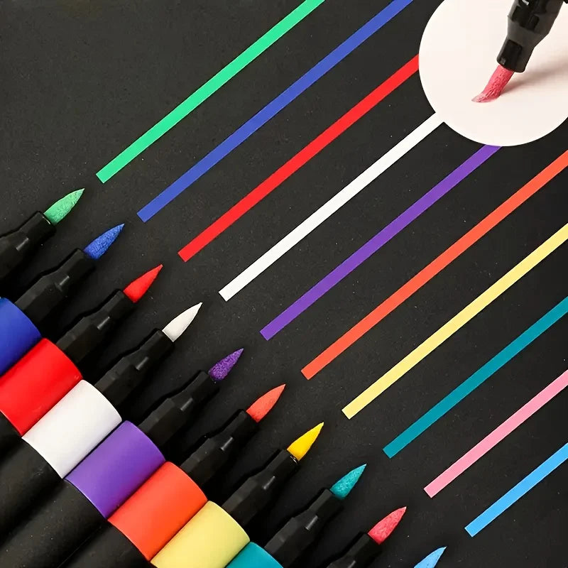 Marcadores acrílicos con punta de pincel suave – colores vibrantes y sin sangrado