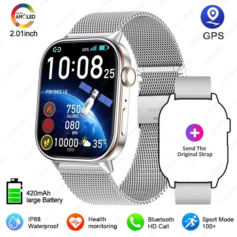 Smartwatch GPS mujer – pantalla 2.01", llamadas Bluetooth y resistente al agua