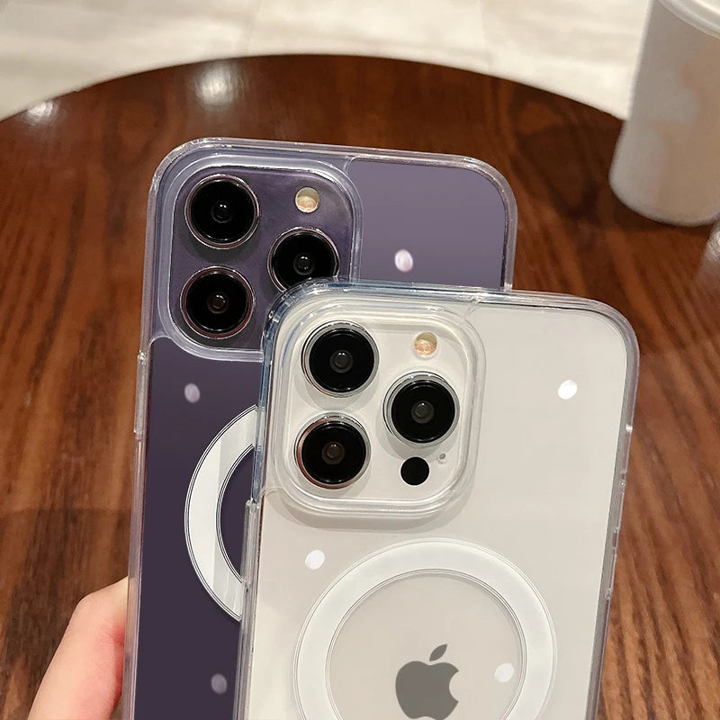 Funda transparente magnética con carga inalámbrica MagSafe – compatible con iPhone 11 a 17