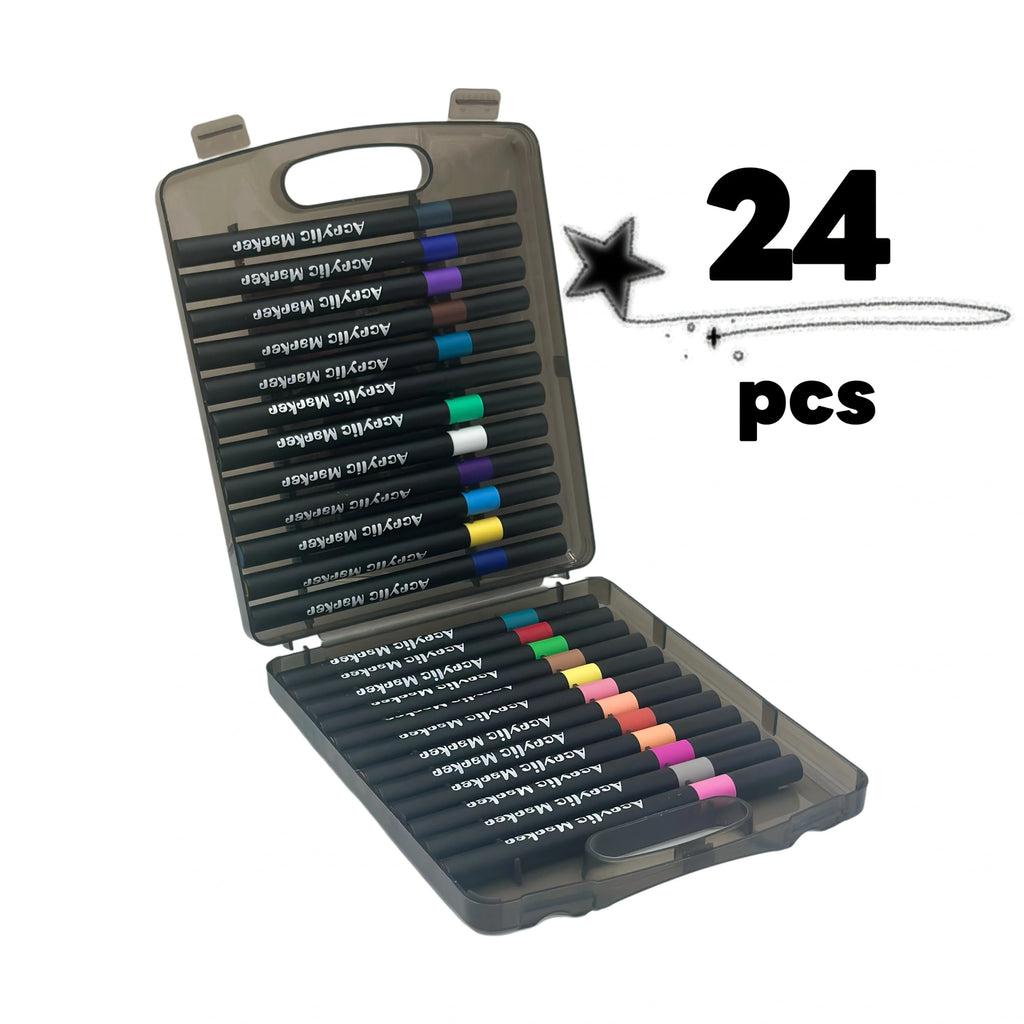 Marcadores acrílicos con punta de pincel suave – colores vibrantes y sin sangrado