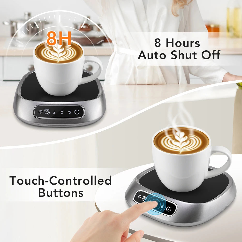 Calentador de Bebidas Eléctrico Inteligente - Control Avanzado de Temperatura - Placa Calentadora - Temperatura Constante - Temporizador - Apagado Automático - Calentador de Tazas