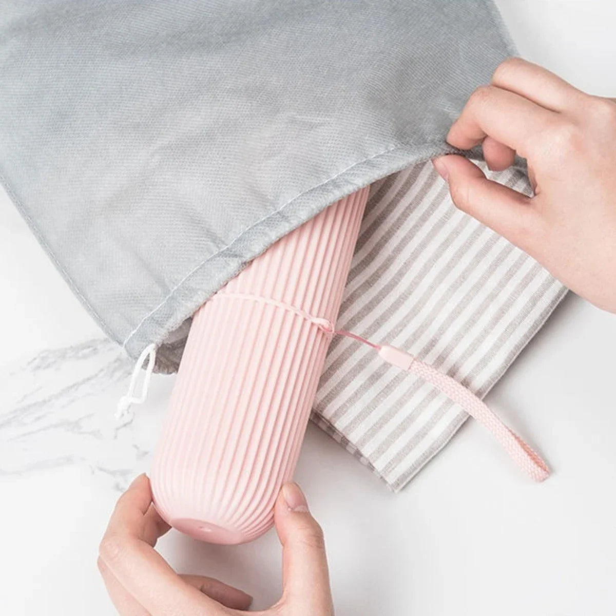 Estuche portátil para cepillo y pasta dental – caja protectora para viaje y camping