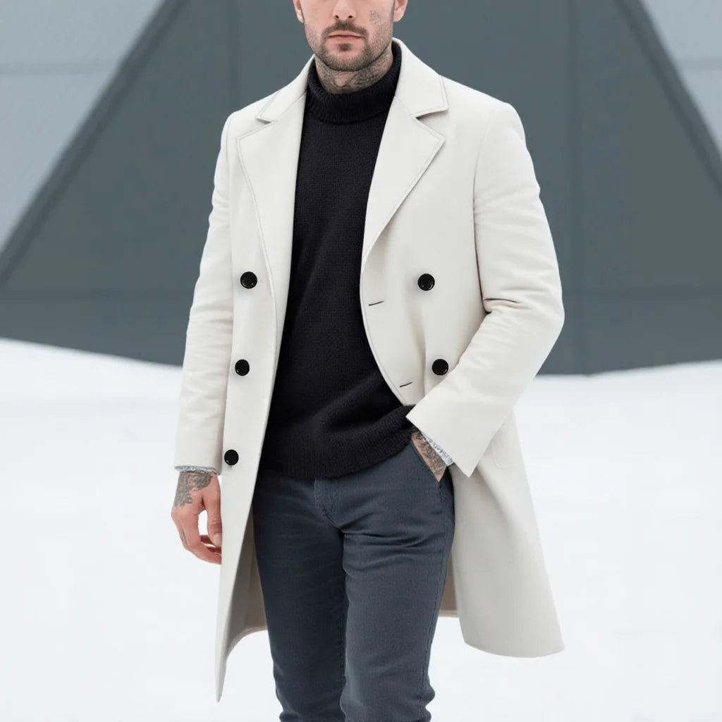Abrigo de lana doble botonadura – elegante y cálido