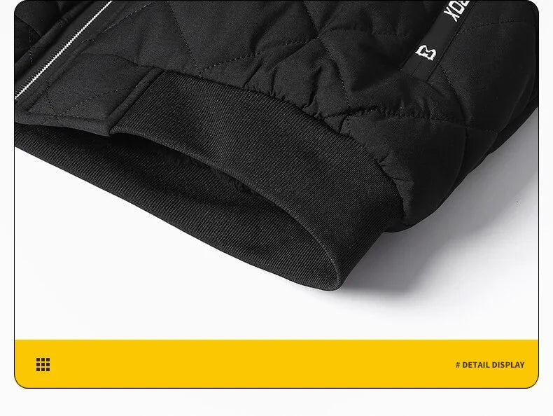 Campera acolchada hombre con capucha – texturizada en rombos, casual y talles grandes