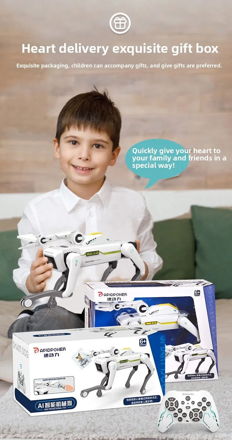 Perro Robot Teeggi Inteligente RC con Pinza - Multifunción - Perro Mecánico Educativo - Juguete Biónico Smart - Regalo