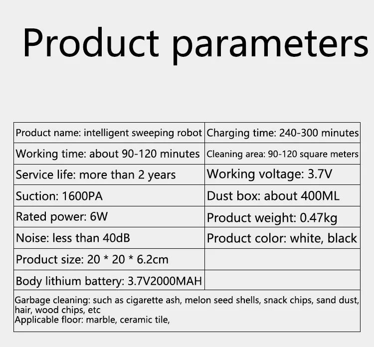Robot Barredora Inteligente Inalámbrica - Escoba Manual Automática - Limpiador Doméstico Sin Esfuerzo