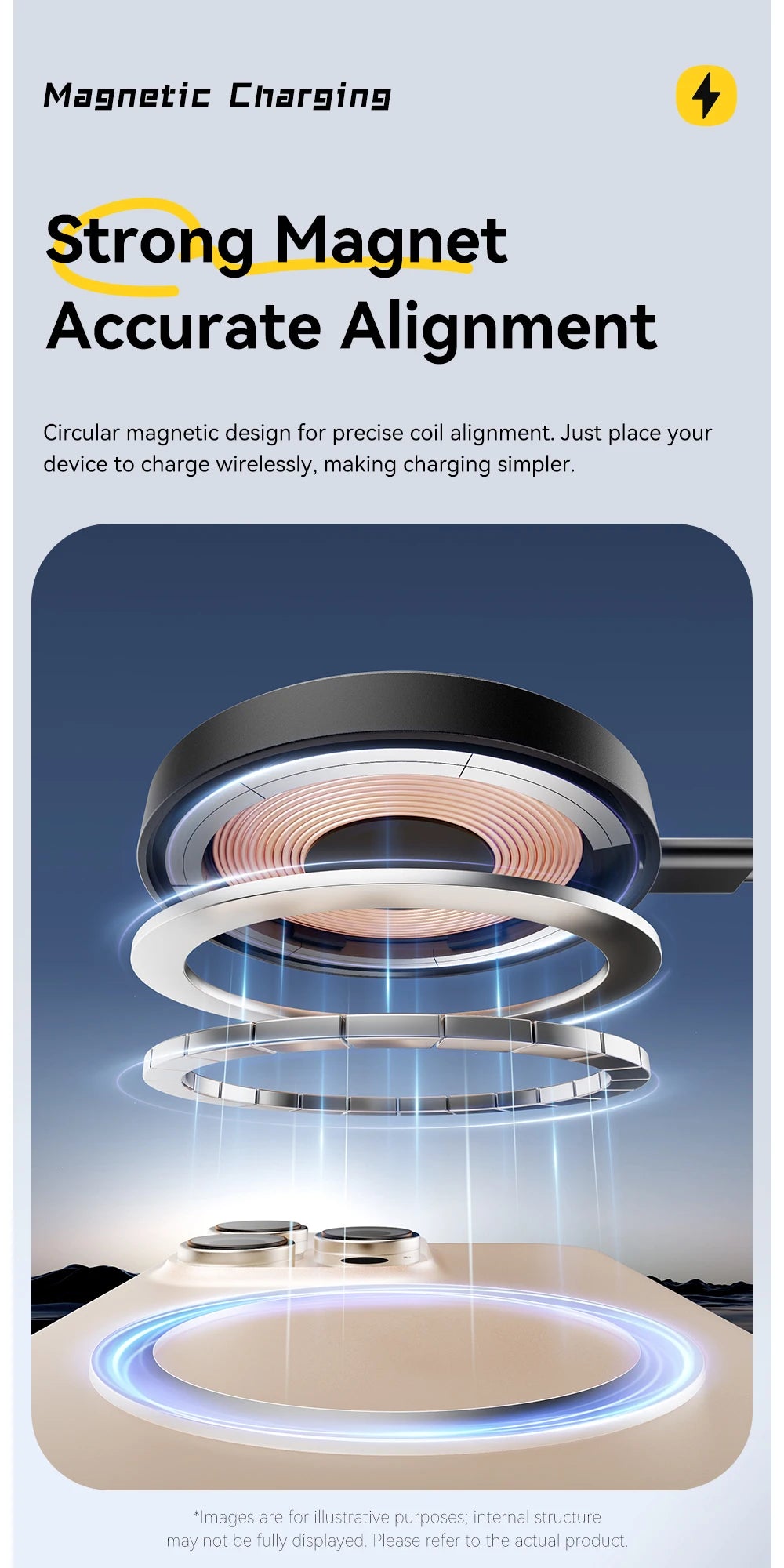 Cargador inalámbrico magnético Essager – 15W rápido con soporte para iPhone y AirPods