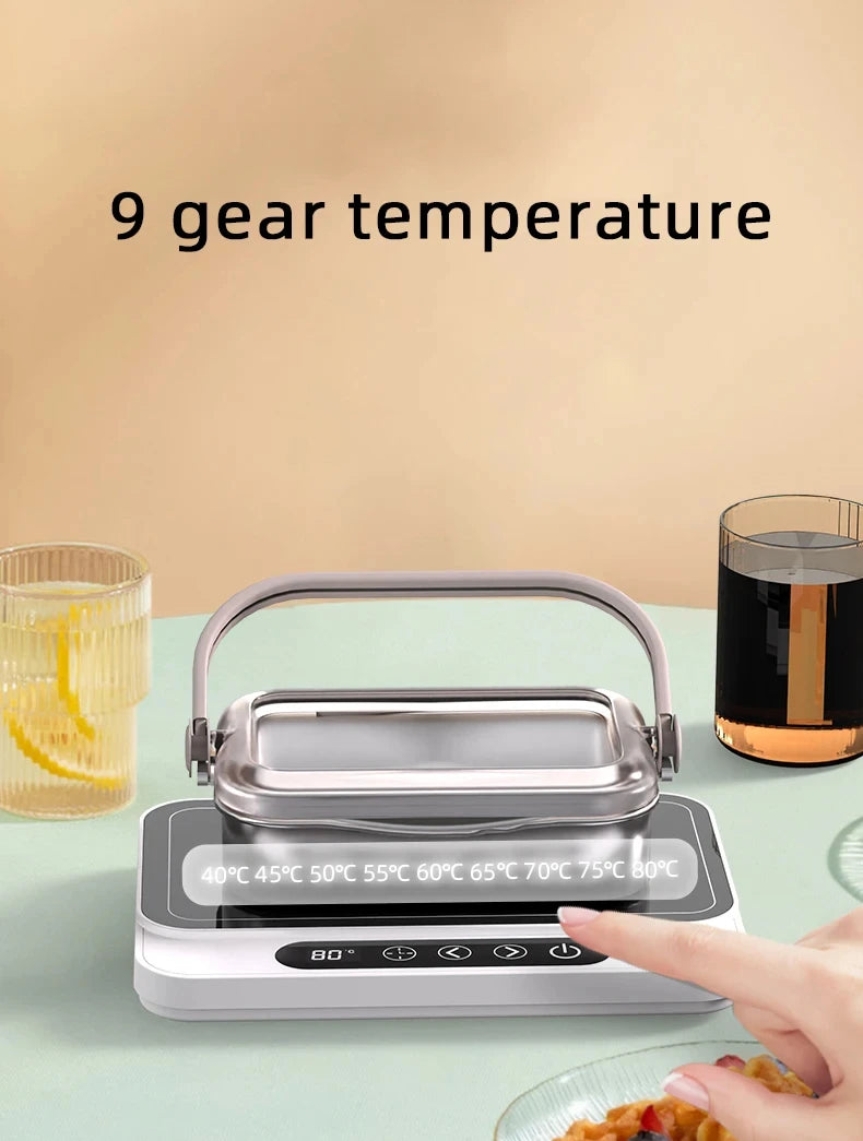 Calentador de Tazas 50W - Placa Caliente Eléctrica - 9 Niveles de Temperatura - Posavasos Calentador - Para Lonchera, Leche, Café - Hogar y Oficina