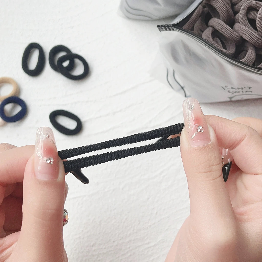 Set de 20/50 ligas elásticas para cabello – scrunchies y bandas de colores para niñas