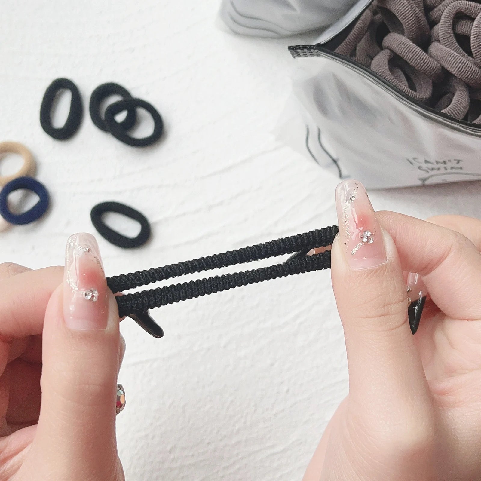 Set de 20/50 ligas elásticas para cabello – scrunchies y bandas de colores para niñas