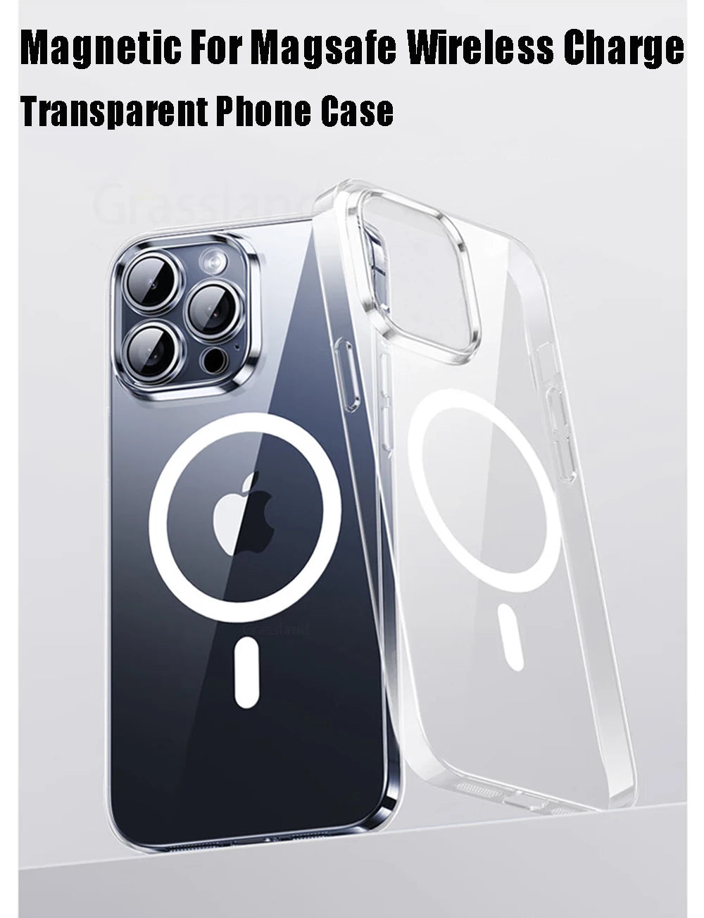Funda transparente con carga magnética inalámbrica – compatible con MagSafe para iPhone