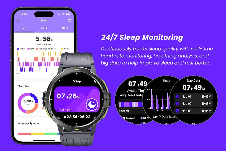Smartwatch GPS 1.46'' – pantalla AMOLED, brújula, altímetro y batería 580mAh