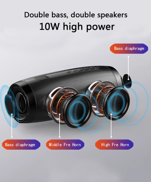 Parlante Bluetooth Estéreo Portátil con Luces LED